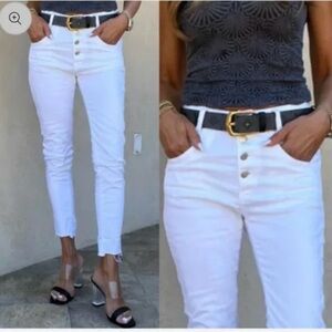 Bevy Flog Aviv Button Fly White Denim size 28